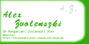 alex zvolenszki business card